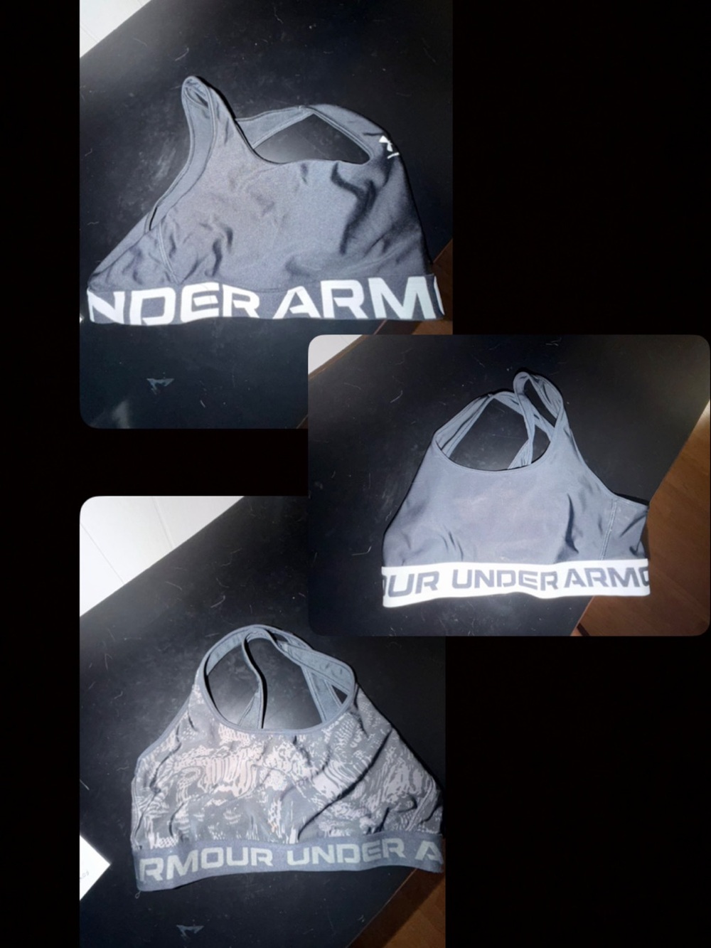3!!(you get all) Under Armour Black Women's Sports Crop Top with White Logo Band